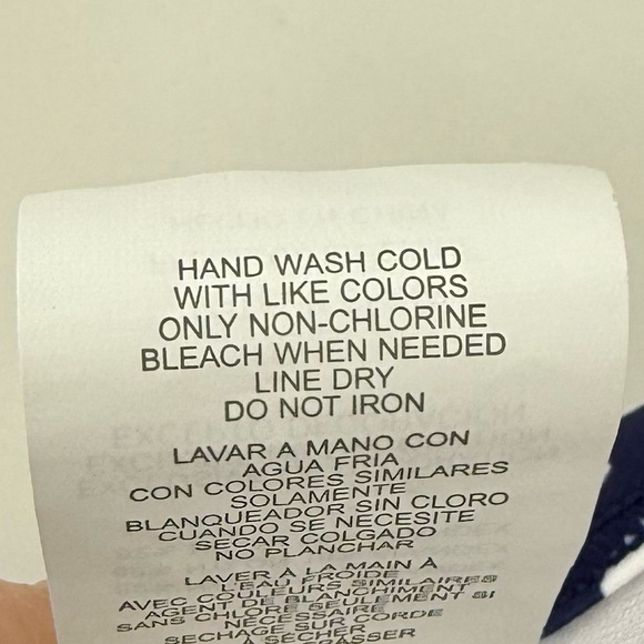 Island Escape Tankini Bikini Top Womens 12 Navy Blue White Pattern Underwire NWT - Picture 9 of 9